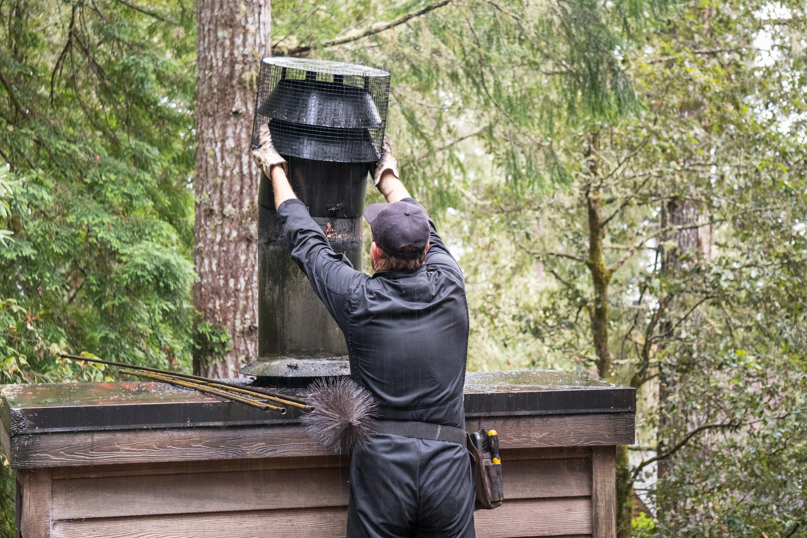 Chimney Sweep in a Stamford, Texas home by our professional chimney sweep