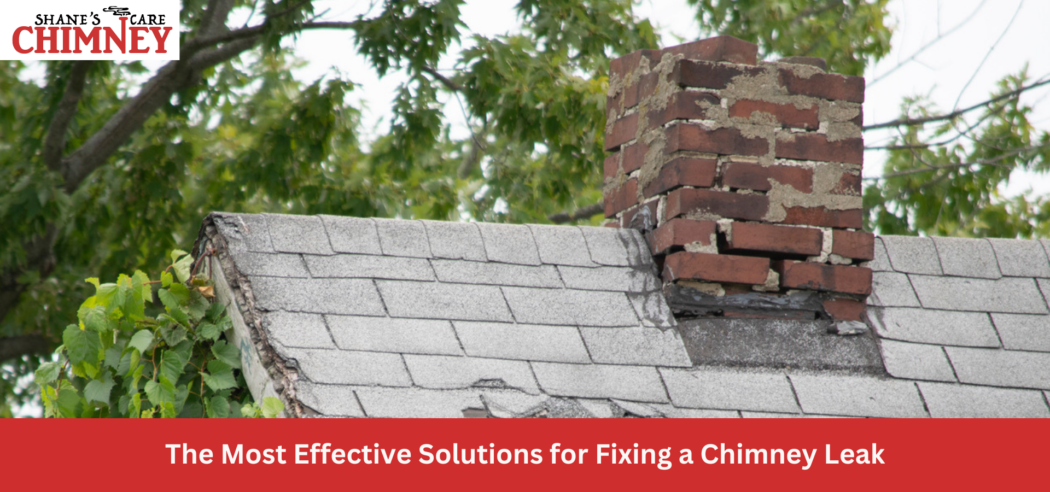 Shane's Chimney Care addressing a chimney leak with professional repairs.